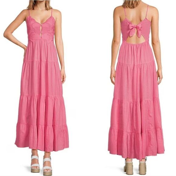 Chelsea & Violet Alyssa Sweetheart Neckline Sleeveless Cotton Slub Maxi Dress - Picture 1 of 16